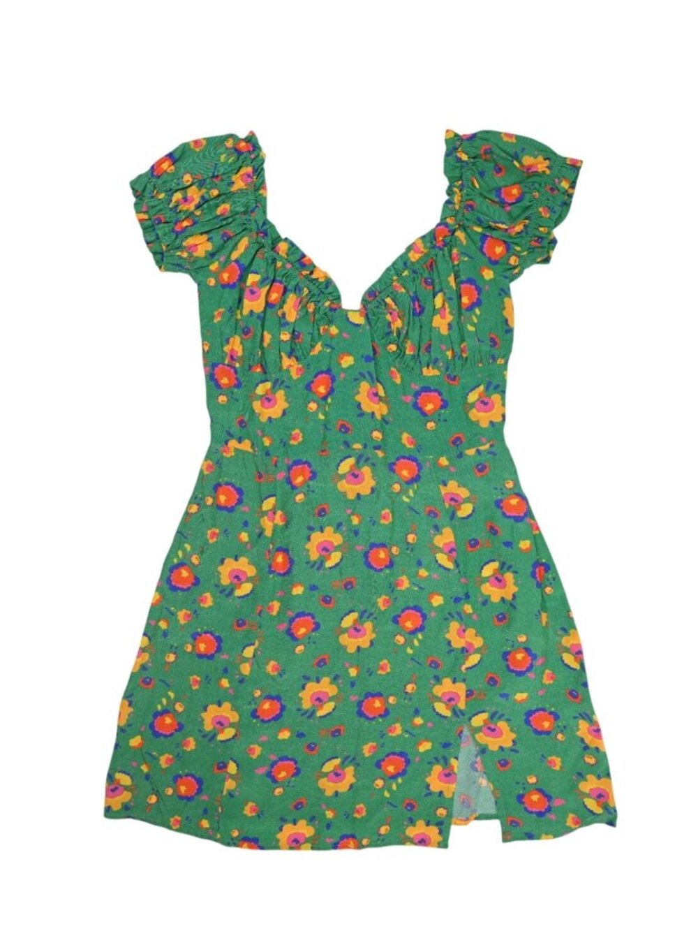 With Jean Isabelle Dress in Green Floral Print